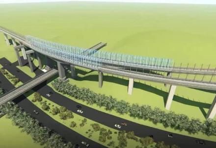 上跨渝贵高速铁路转体示意图