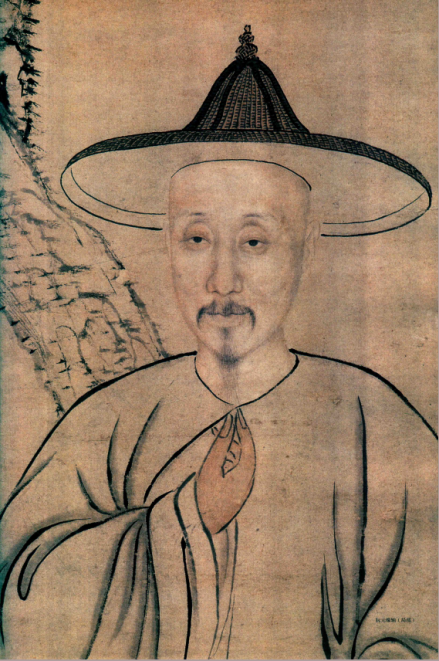 王学诰《阮元像轴》（局部） 