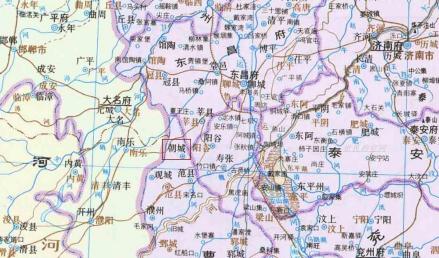 清代山东省曹州府朝城县位置图