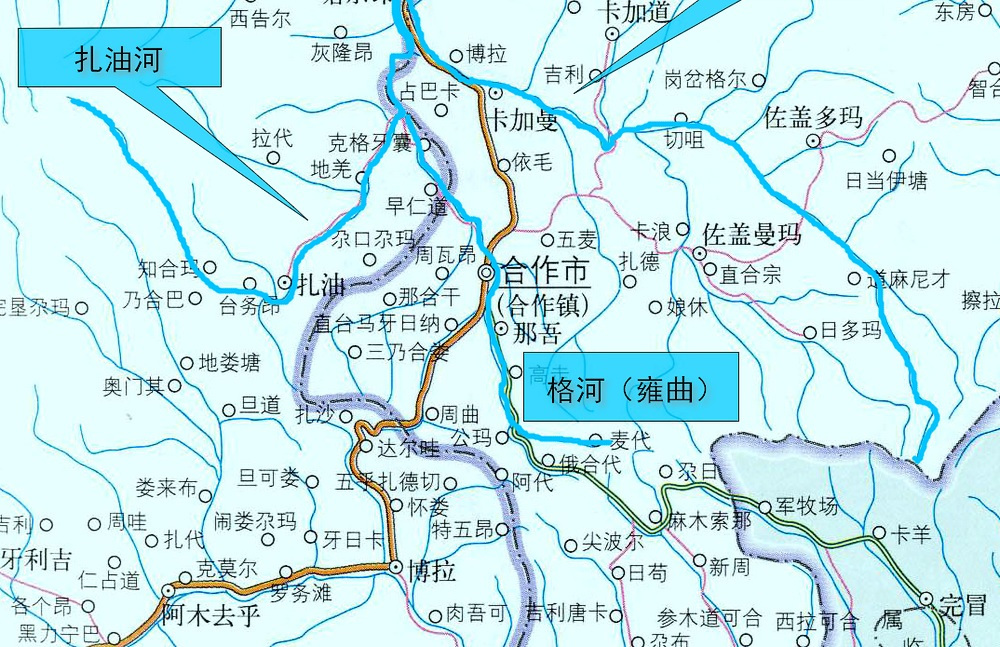 格河水系分布图