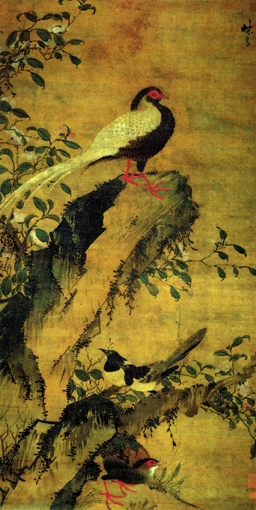 山茶白羽图轴（上海市博物馆藏）