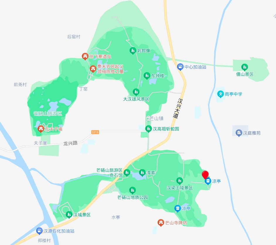 芒砀山景区布局 