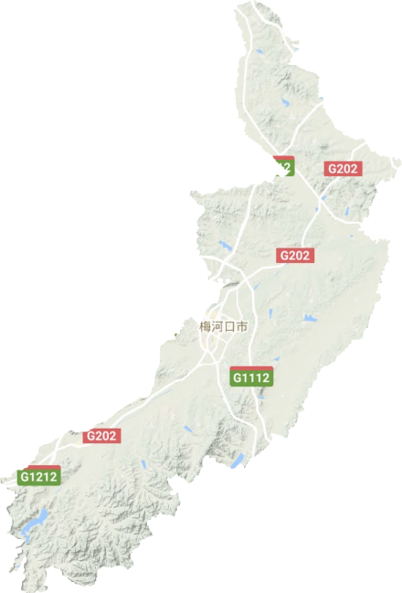 梅河口市地形图