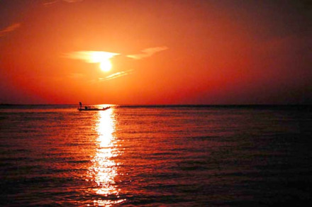 潟湖-夕阳