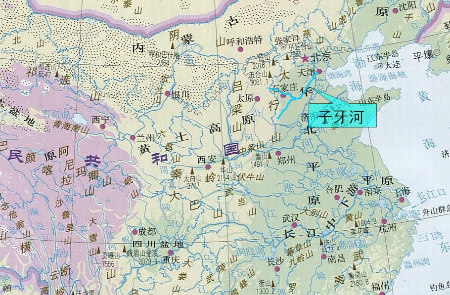 子牙河在中国的位置