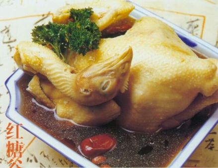 谷糠蒸黄鸡