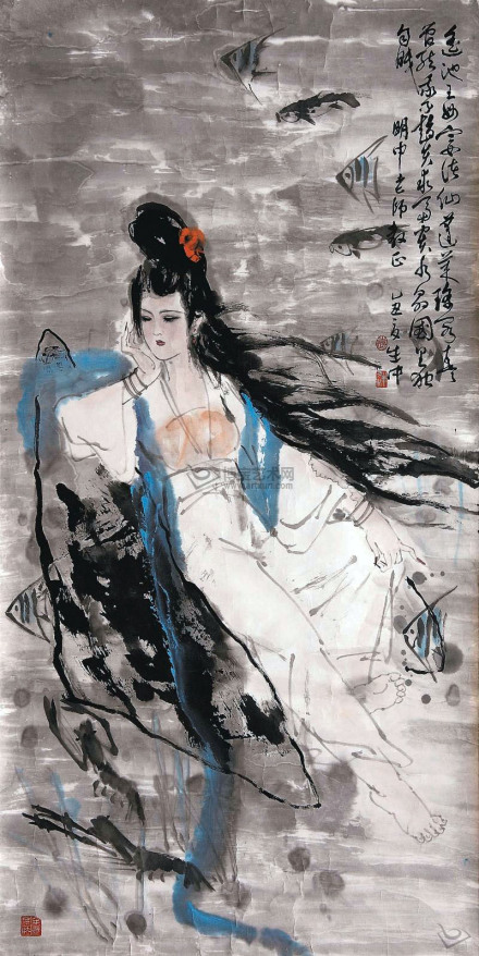 《龙女》中国画
