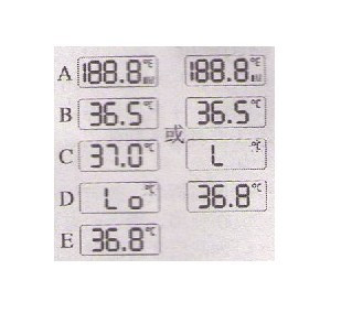 数字体温计显示屏信息说明