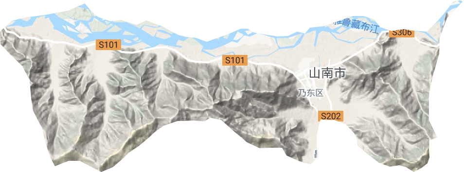 泽当街道地形图