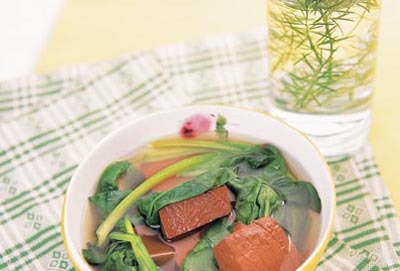菠菜猪血汤