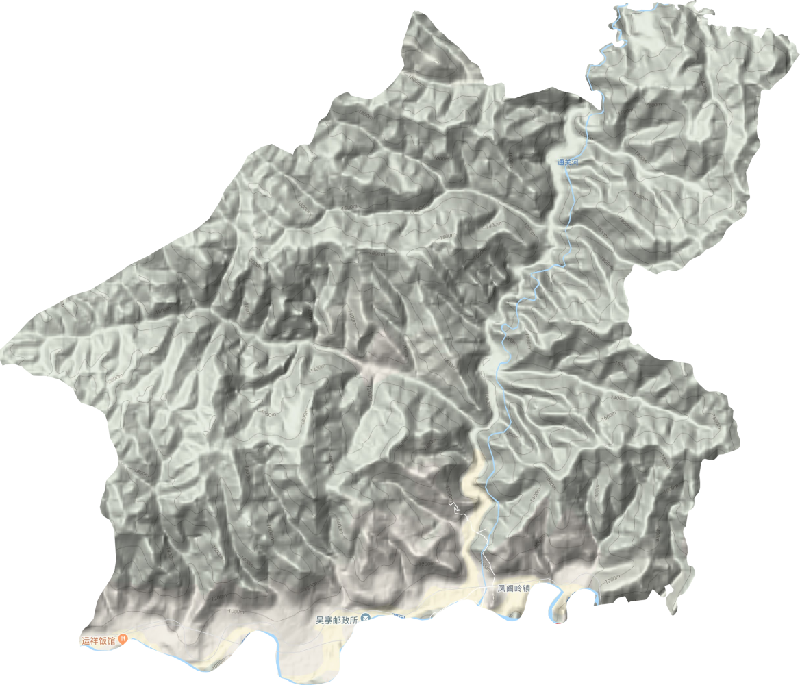 凤阁岭镇地形图