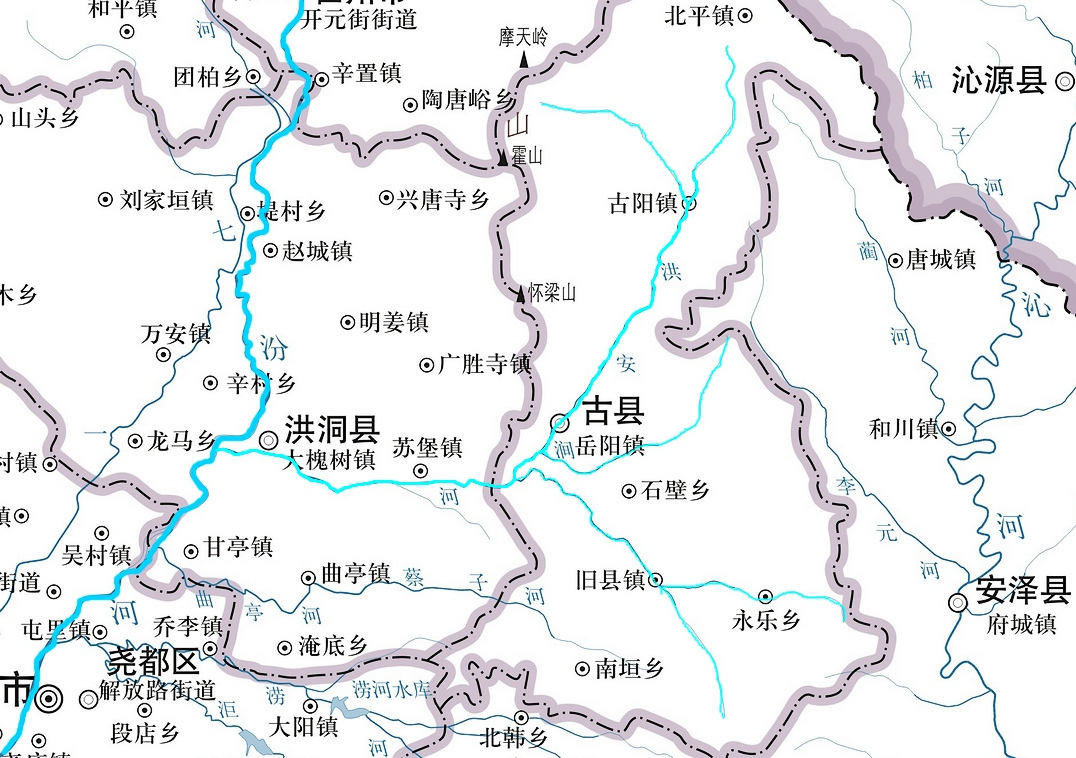 洪安涧河的位置及水系分布