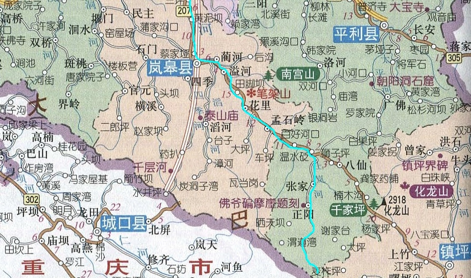 岚河位置及河道走向