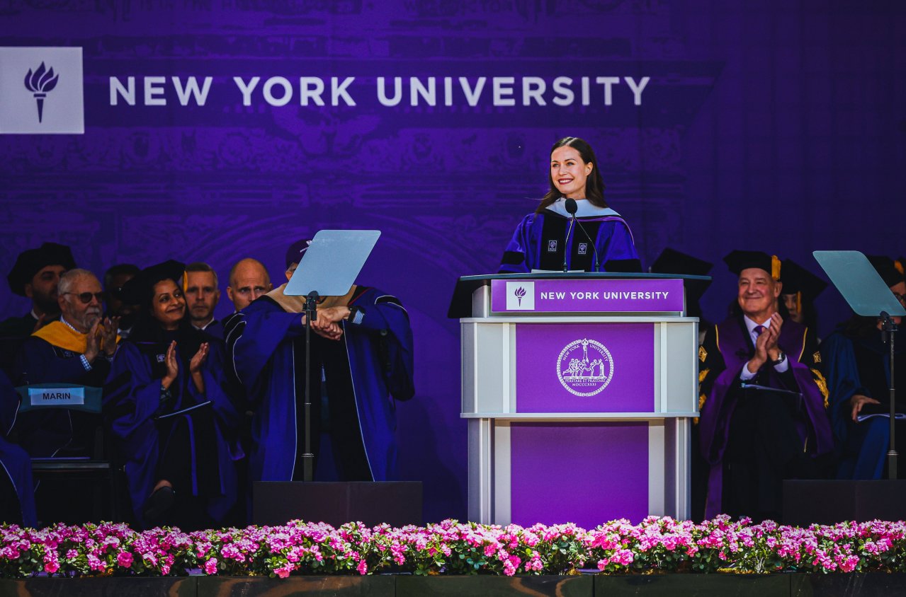 桑娜·马林获纽约大学荣誉博士学位