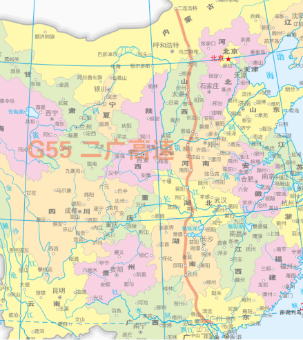 二广高速公路走向略图