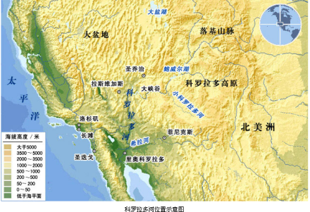 科罗拉多河位置示意图 