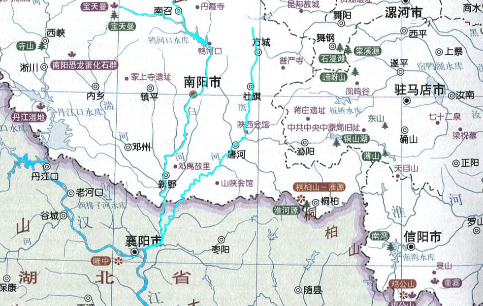 唐白河位置、水系分布