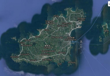 根西岛卫星地图