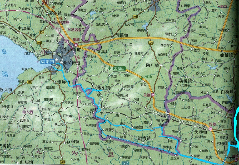 裕溪河的干流走向及水系