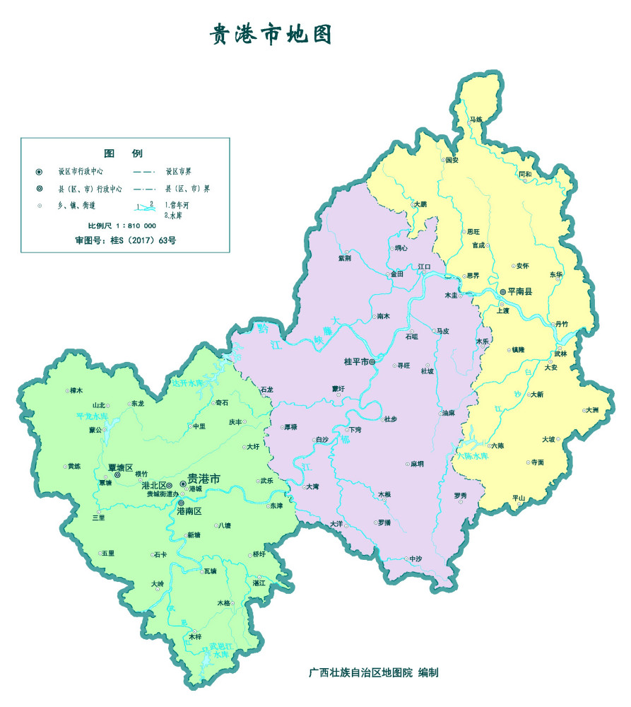  贵港市政区图