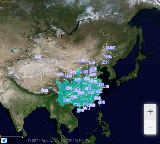 虎纹蛙分布范围图（中国） 