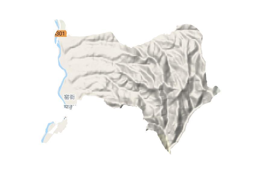 窑街街道地形图