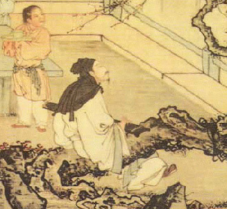 明 《梅下横琴图》 局部