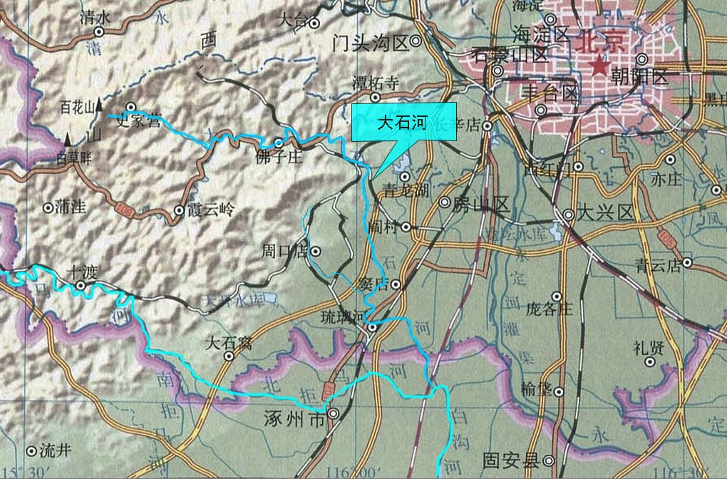 大石河干流走向