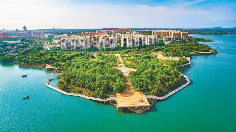航拍洋浦经济开发区东部生活片区