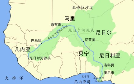 尼日尔河流域图 