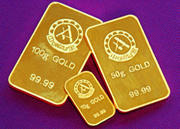 10g、50g、100g平模金条正面