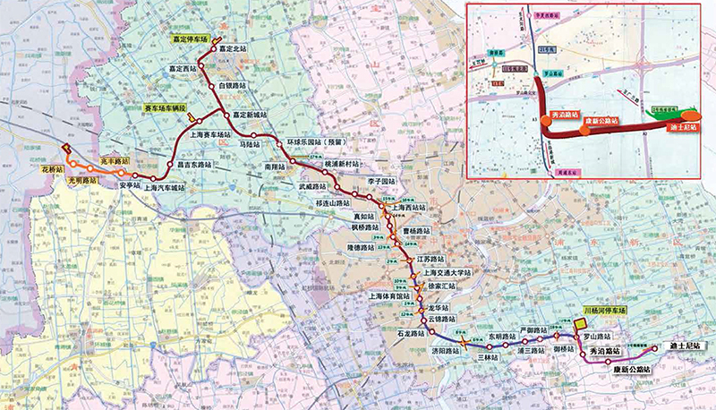 上海地铁11号线线路走向示意图 