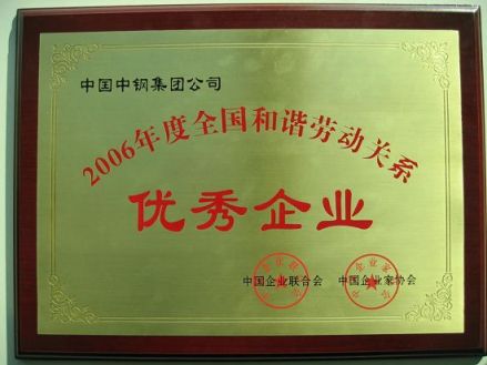 中国企业联合会所颁发的证书