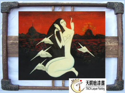 天晨磨漆画