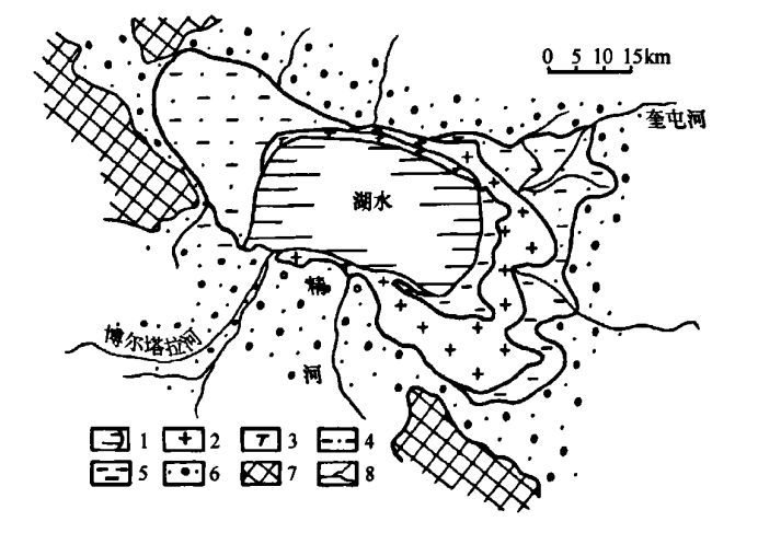 艾比湖岩相沉积平面图