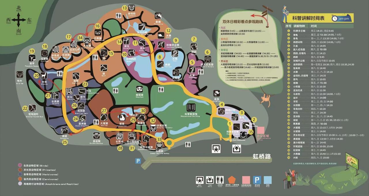 上海动物园布局导览图