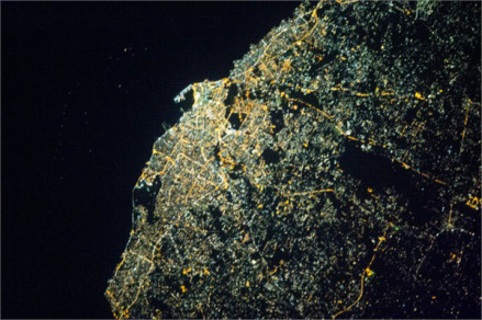 的黎波里夜间卫星图