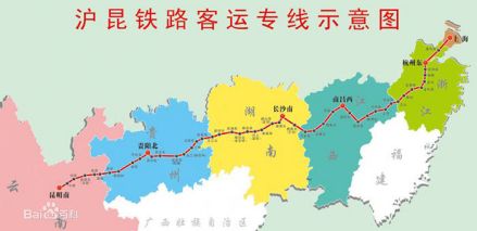 沪昆高速铁路线路走向