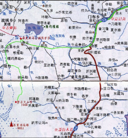 希夏邦马峰地图
