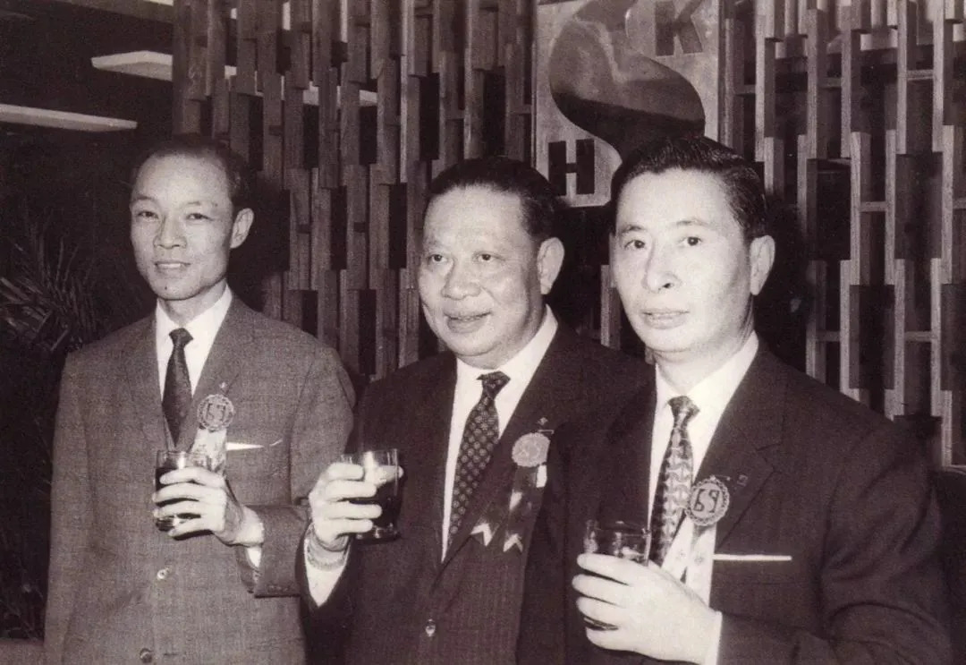 左起：冯景禧、郭得胜和李兆基出席新鸿基企业有限公司开幕酒会