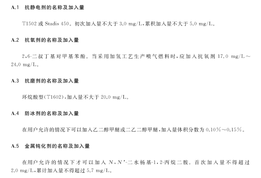 添加剂的名称及加入量