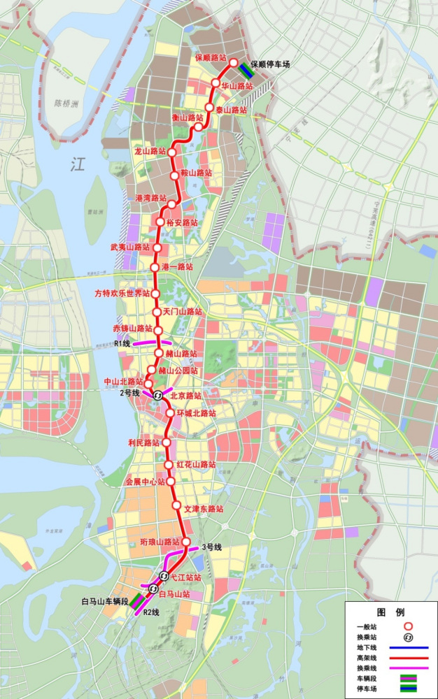 芜湖轨道交通1号线线路示意图