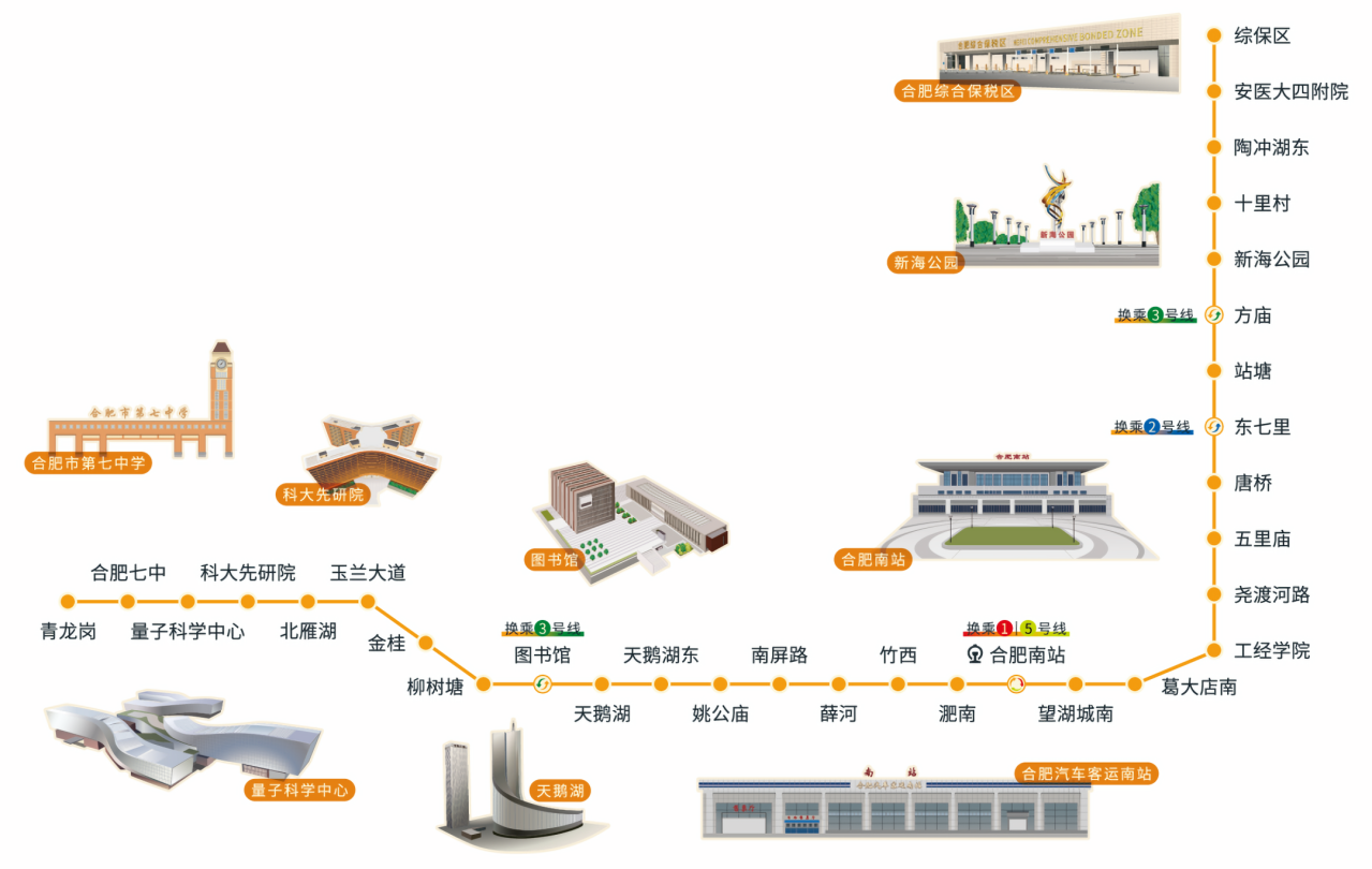 合肥轨道交通4号线运行线路图