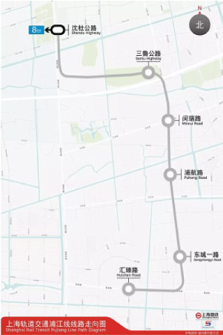 上海地铁浦江线线路走向图