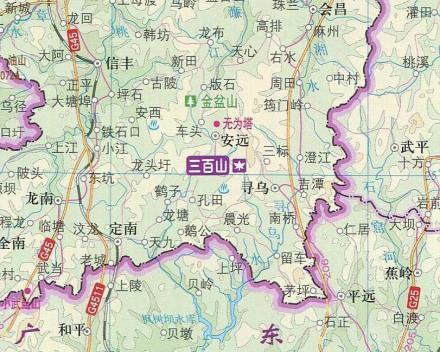 三百山国家森林公园地形图