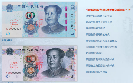 10元纸币正面对比