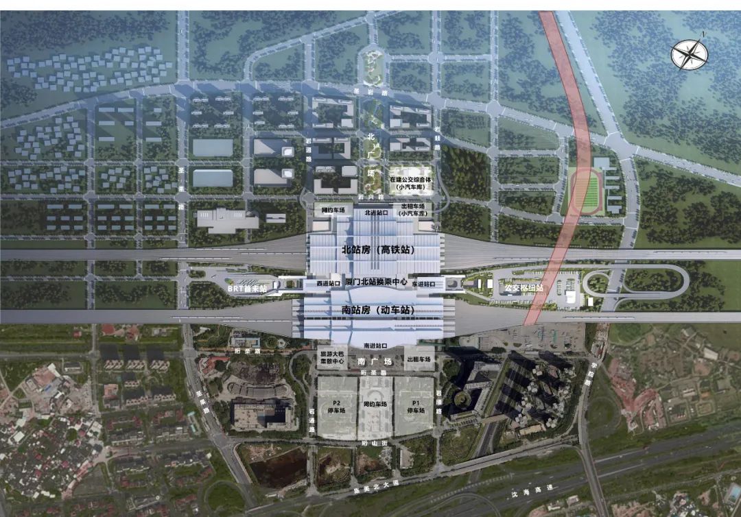 厦门北站总平面图（效果图）
