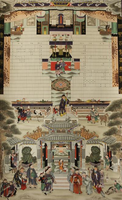 高密扑灰年画：《家堂》 吕蓁立绘制