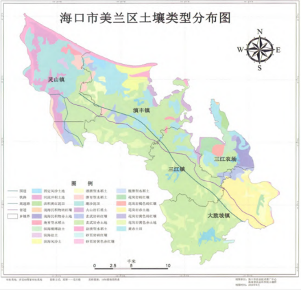 海口市美兰区土壤类型分布图