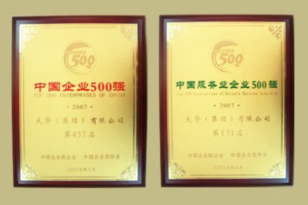 中国企业联合会颁发的证书